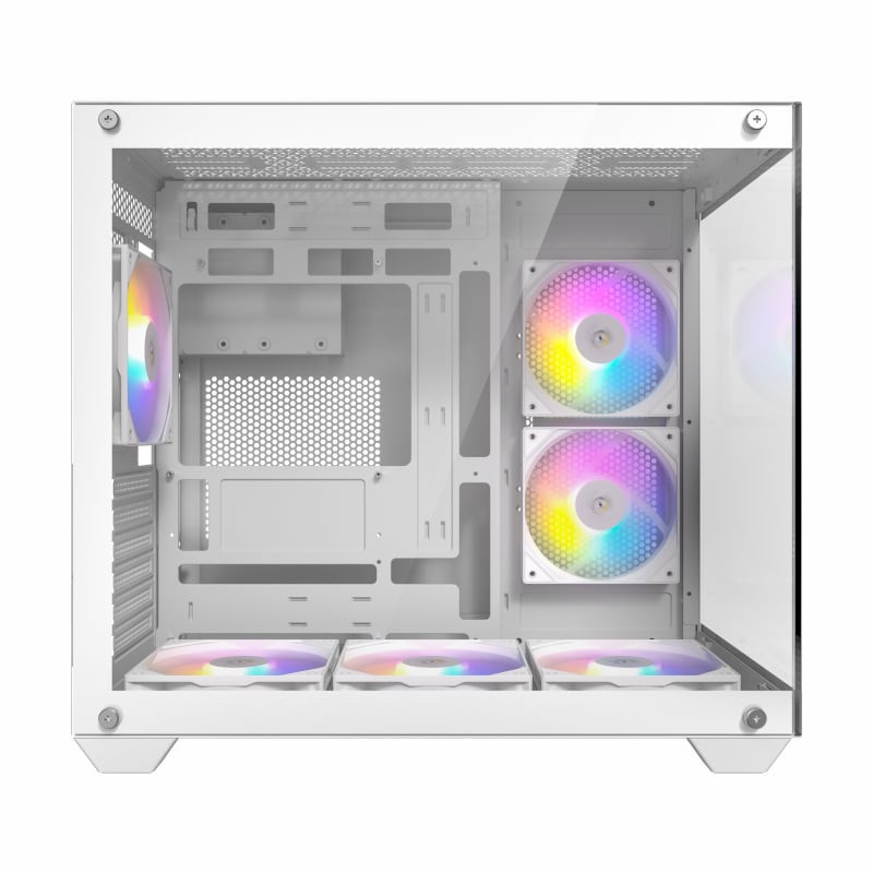 CX800 Elite ATX | Micro-ATX | ITX RGB Mid-Tower Dual Chamber Gaming Chassis – White