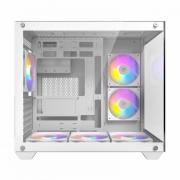 CX800 Elite ATX | Micro-ATX | ITX RGB Mid-Tower Dual Chamber Gaming Chassis – White