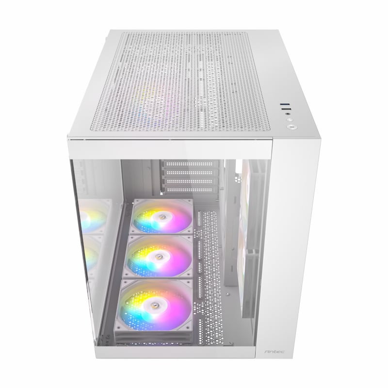 CX800 Elite ATX | Micro-ATX | ITX RGB Mid-Tower Dual Chamber Gaming Chassis – White