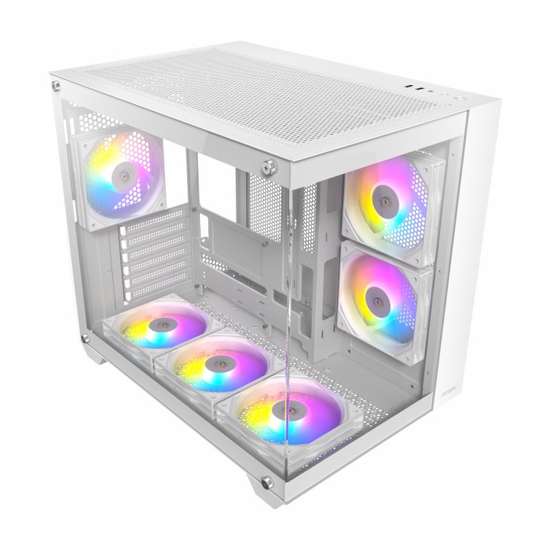 CX800 Elite ATX | Micro-ATX | ITX RGB Mid-Tower Dual Chamber Gaming Chassis – White