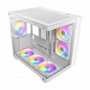 CX800 Elite ATX | Micro-ATX | ITX RGB Mid-Tower Dual Chamber Gaming Chassis – White