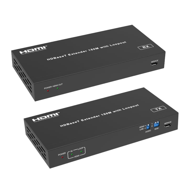 HDMI HDBaseT 150m 1080P Extender w/Audio Embedder and De-embedder