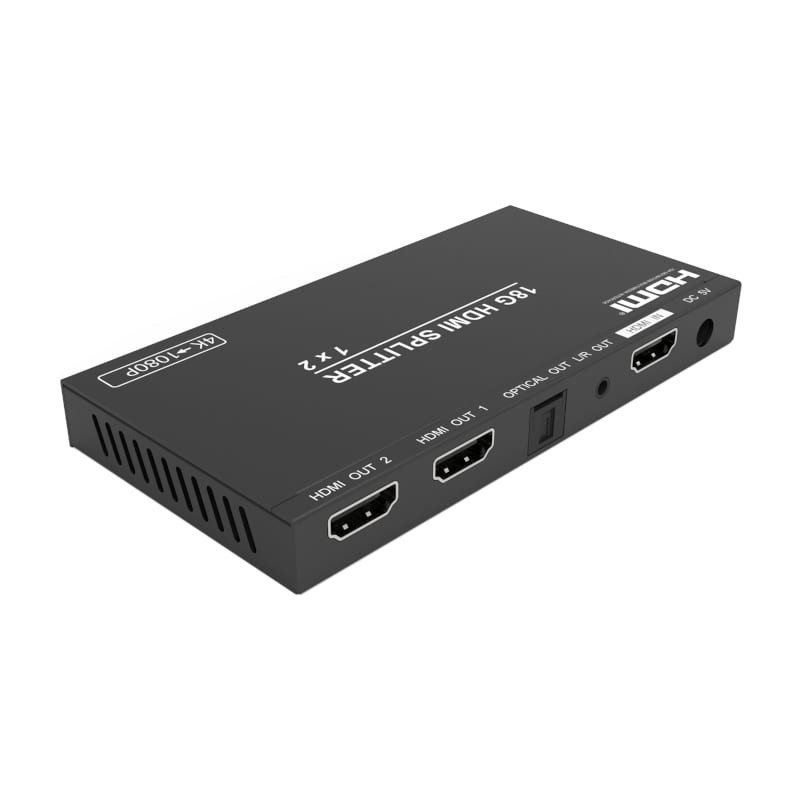 1×2 HDMI 2.0 Splitter with Scaler/Audio Extract EDID HDCP 2.2