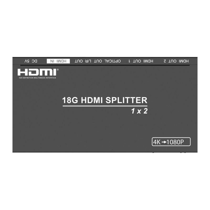 1×2 HDMI 2.0 Splitter with Scaler/Audio Extract EDID HDCP 2.2