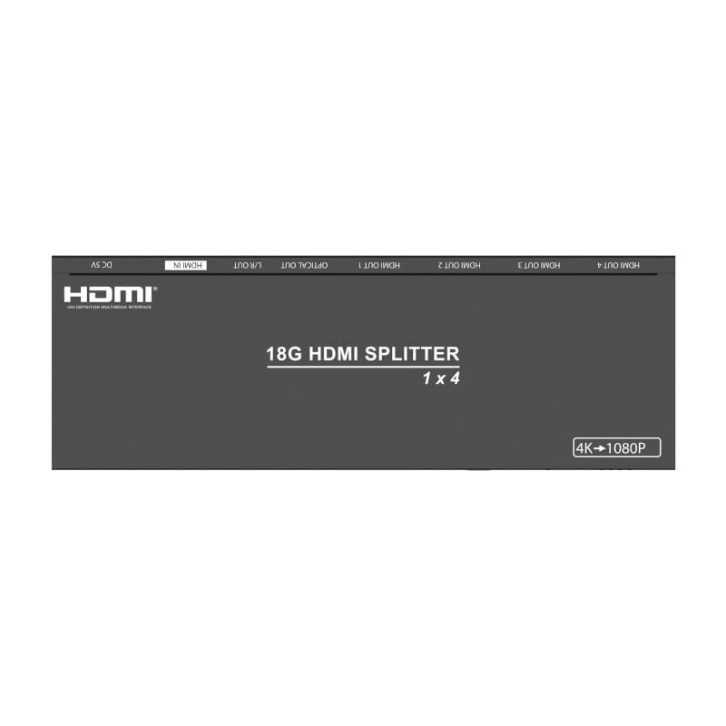 1×4 HDMI 2.0 Splitter with Scaler/Audio Extract EDID HDCP 2.2