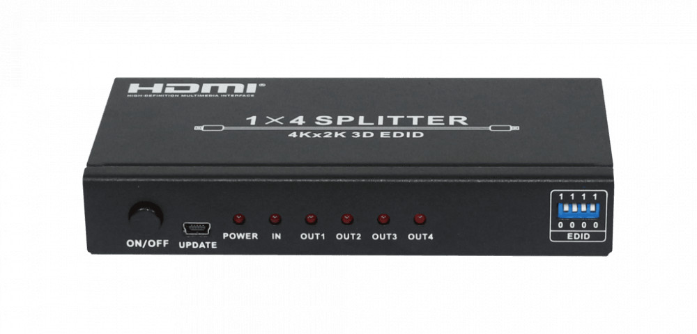 1×4 HDMI 1.4 Splitter supports HDCP1.4 and EDID