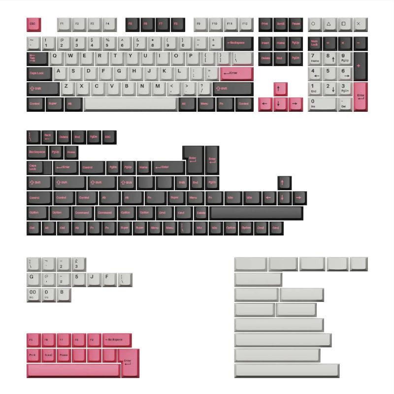 Double Shot Cherry PBT Keycap Full Keycap Set Dolch