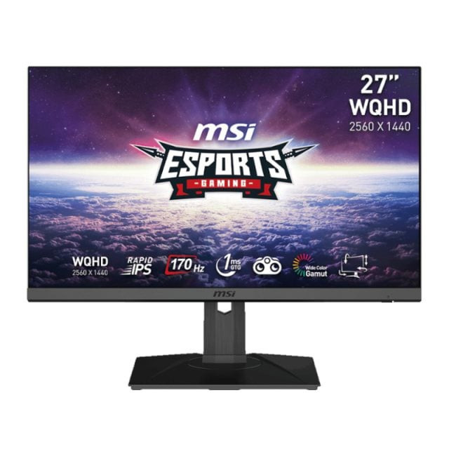 G272QPF 27″ Gaming Monitor 2560 x 1440 (QHD) Rapid IPS 1ms 170Hz G-Sync Compatible HDR Ready HDMI Displayport Tilt Swivel Height Adjustable Pivot