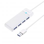 PW Series 4-Port USB3.0 Hub | USB-A | USB-A3.0 x 4 (5GBPS Sharing) | 15cm |White