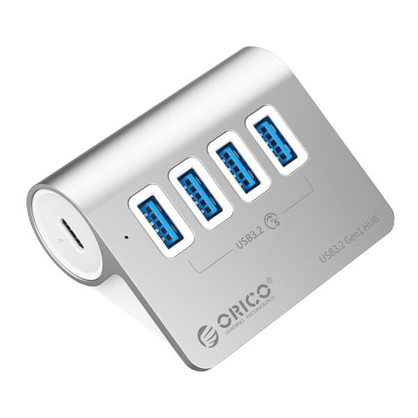 Aluminum Alloy 4 Port USB Hub