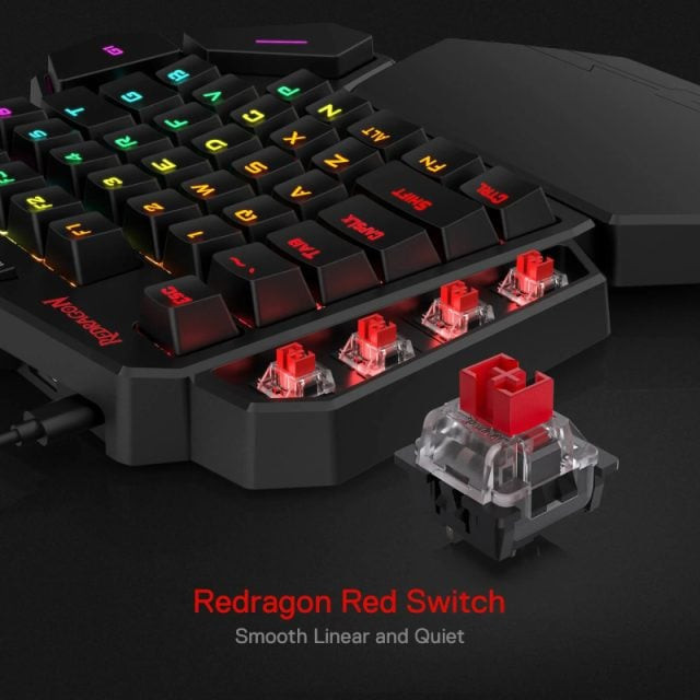 Diti Elite Pro One-Handed RGB Wireless Mechanical Gaming Keyboard – Black