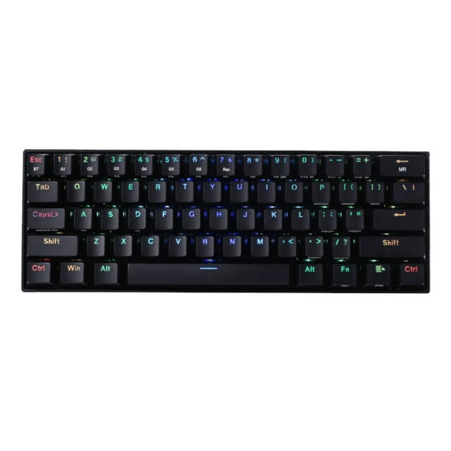 DRACONIC PRO Mechanical 61 Key Bluetooth 5.0 RGB 9 Colour Modes Rechargable Battery Type-C Charging Cable Gaming Keyboard  Black