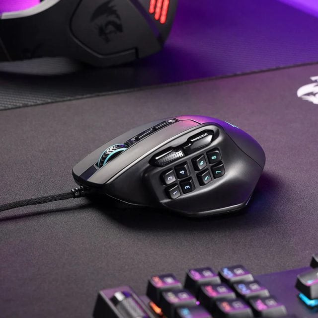 Aatrox 6200DP RGB MMO Gaming Mouse – Black