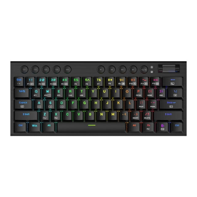 Horus Mini Pro 61Key Wireless Bluetooth Red Switch RGB Low Profile Gaming Mechanical Keyboard – Black