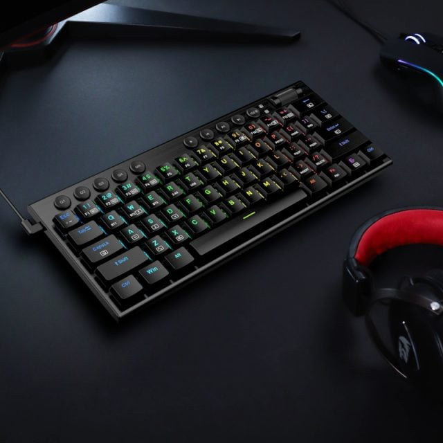 Horus Mini 61Key Red Switch RGB Low Profile Gaming Mechanical Keyboard – Black