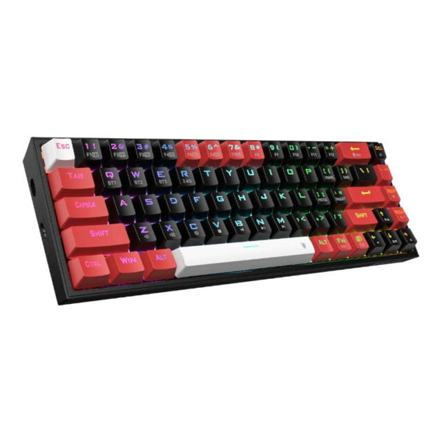 Castor Pro 68Key Wireless Red|Black|White KeyCap Bluetooth RGB Red Switch – Black|Red