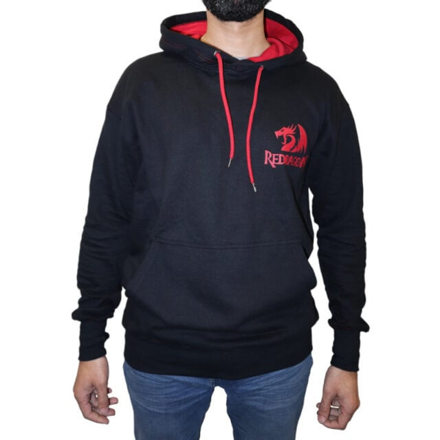 HOODIE WITH FRONT & BACK LOGO – BLACK – XXXLARGE