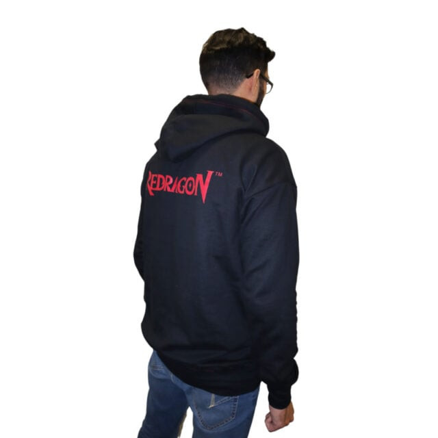 HOODIE WITH FRONT & BACK LOGO – BLACK – XXXLARGE