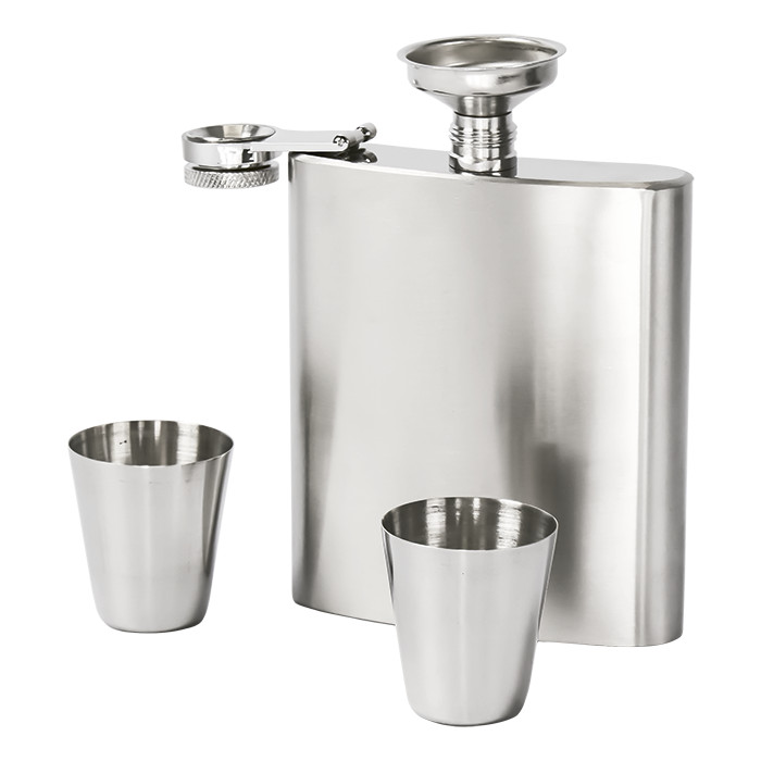 Hip Flask Set - Silver