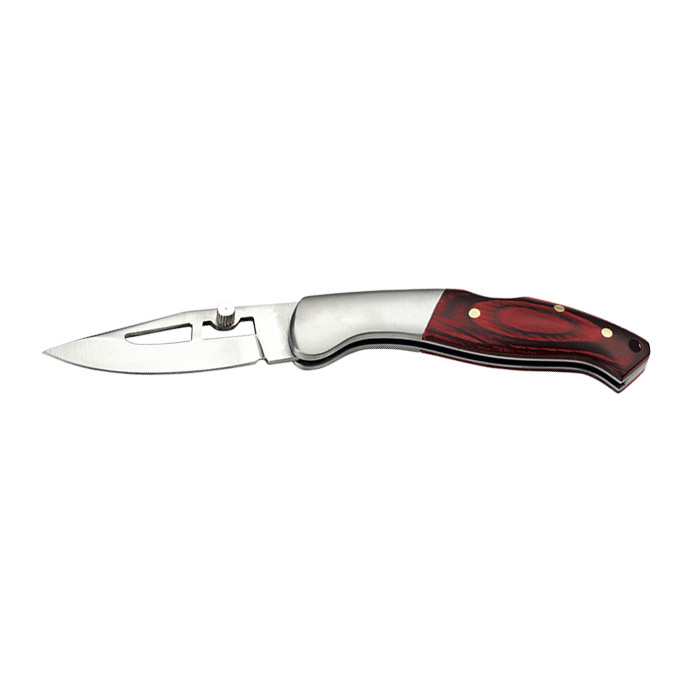 Lockback Wood Handled Knife - Silver