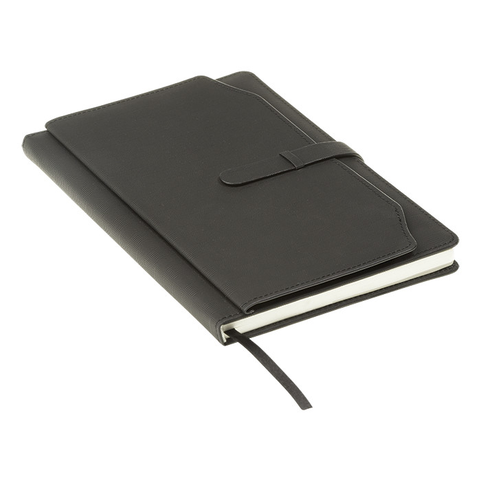 A5 Notebook with Outer Pouch - Black