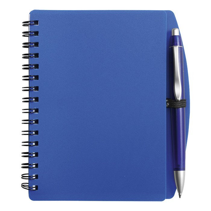 A6 Spiral Notebook and Pen - Blue