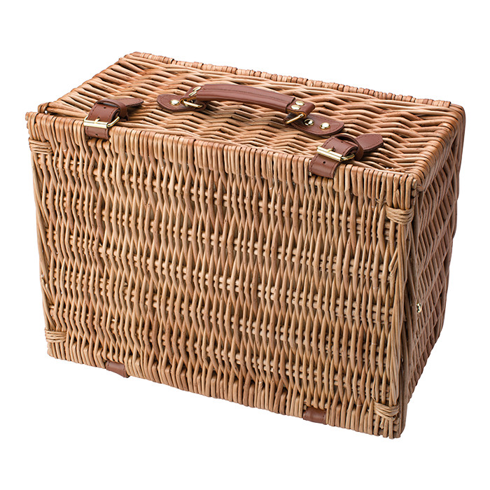 Two Person Willow Picnic Basket - Brown