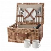 Two Person Willow Picnic Basket - Brown