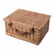 Two Person Willow Picnic Basket - Brown