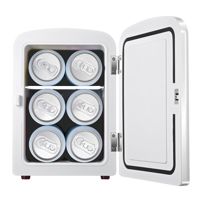 6 Can Mini-Fridge With Built In Bluetooth Speaker - White