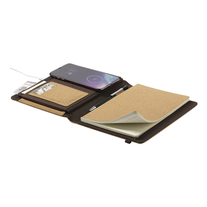 Toskan Notebook With Wireless Charger - Natural