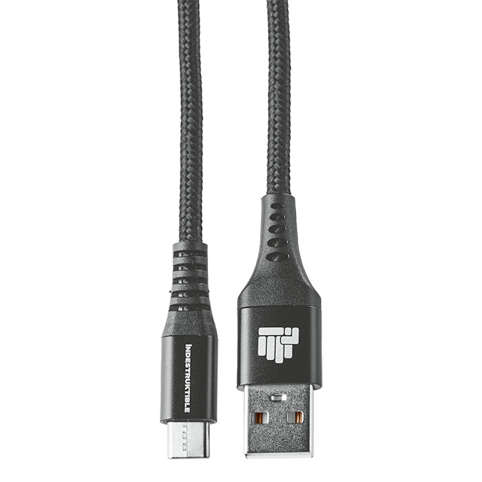 1.8m Nylon Braided Micro-USB Cable - Black