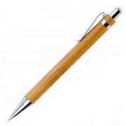 Bamboo Ballpoint Pen with Metal Trims - Brown