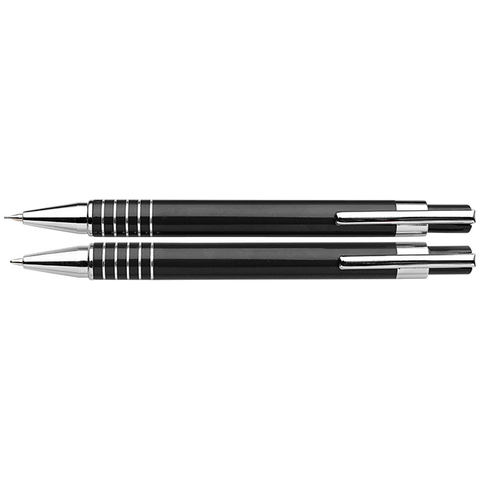 Lacquered Barrel Matching Ballpoint Pen and Clutch Pencil Se