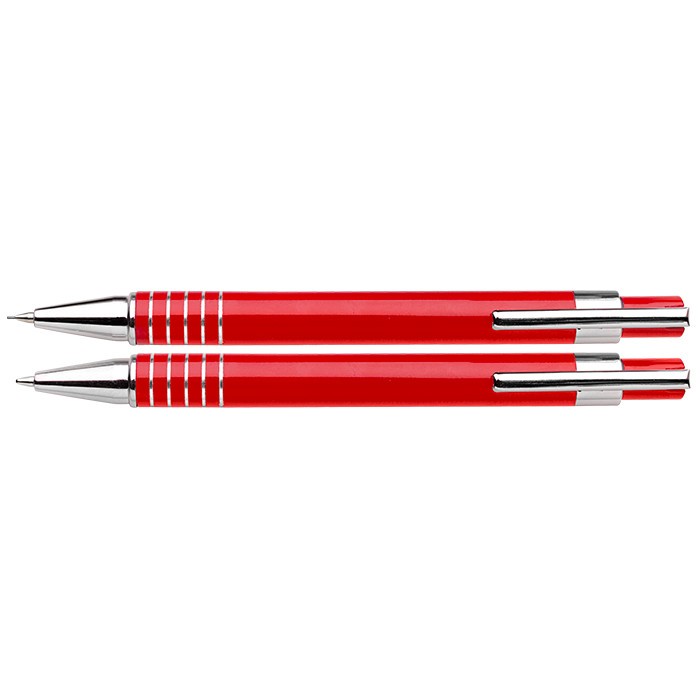 Lacquered Barrel Matching Ballpoint Pen and Clutch Pencil Se