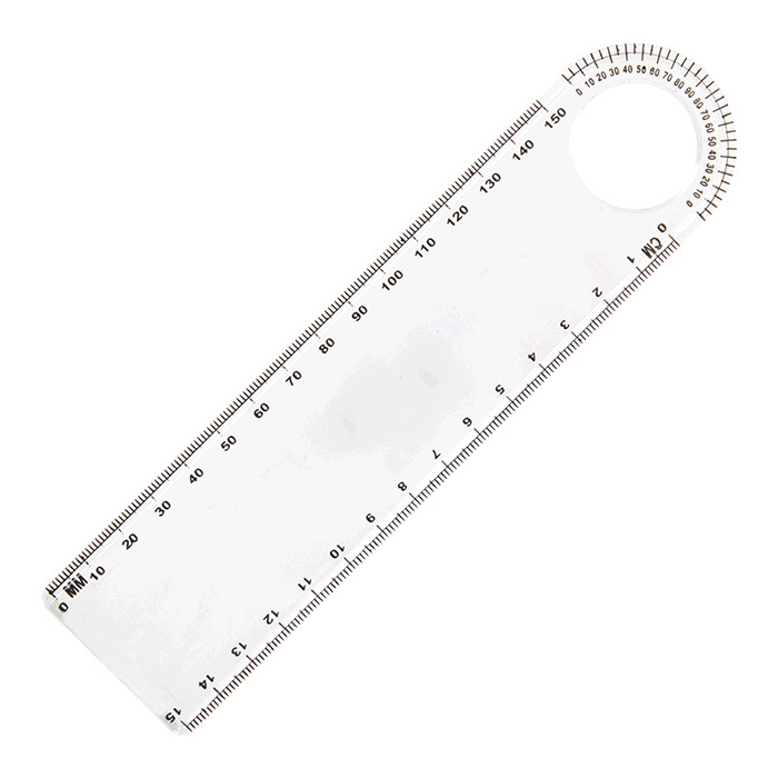 15cm Ruler with Protractor - Neutral