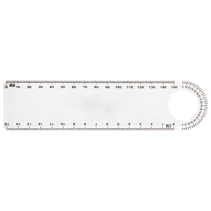 15cm Ruler with Protractor - Neutral