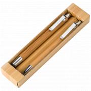 Bamboo Pen and Clutch Pencil Set - Brown