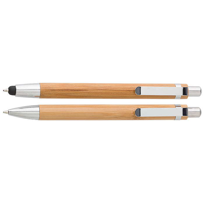 Bamboo Pen and Clutch Pencil Set - Brown