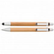 Bamboo Pen and Clutch Pencil Set - Brown