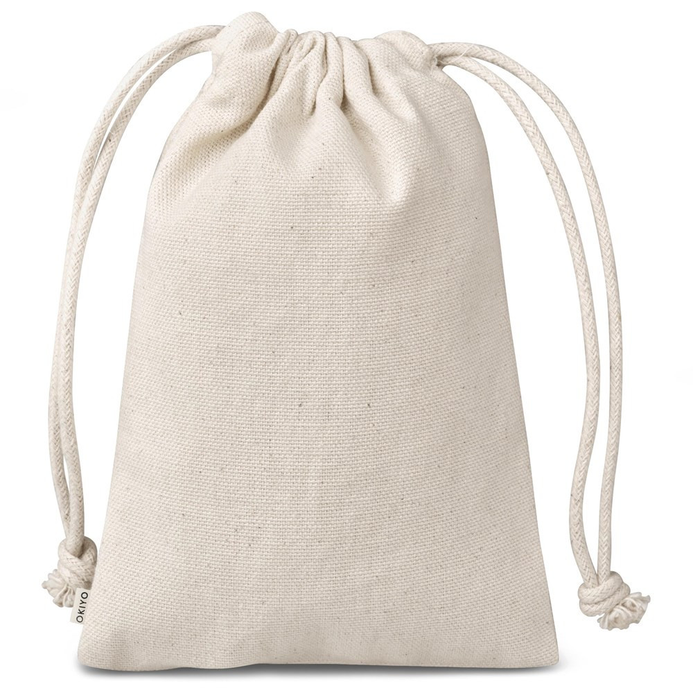 Chikara Mini Cotton Drawstring Pouch - Natural