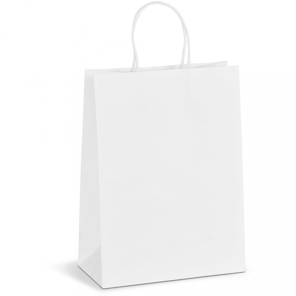 Animated Digital Print Midi Paper Gift Bag 200gsm - Solid White