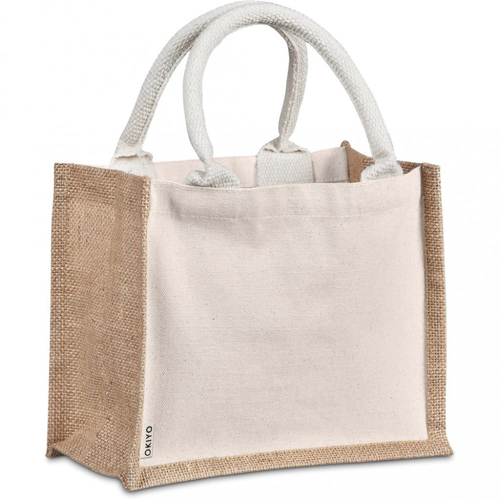 Chinsai Mini Jute & Cotton Gift Bag - Natural