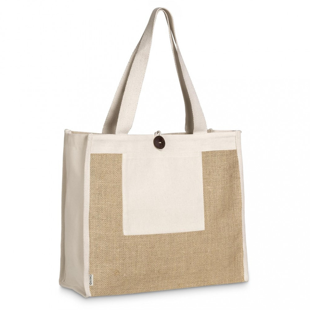 Hikari Jute & Cotton Tote - Natural