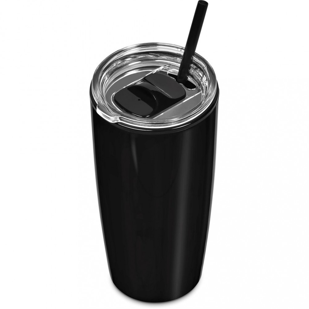 Daytona Plastic 2-in-1 Double-Wall Tumbler & Straw - 600ml