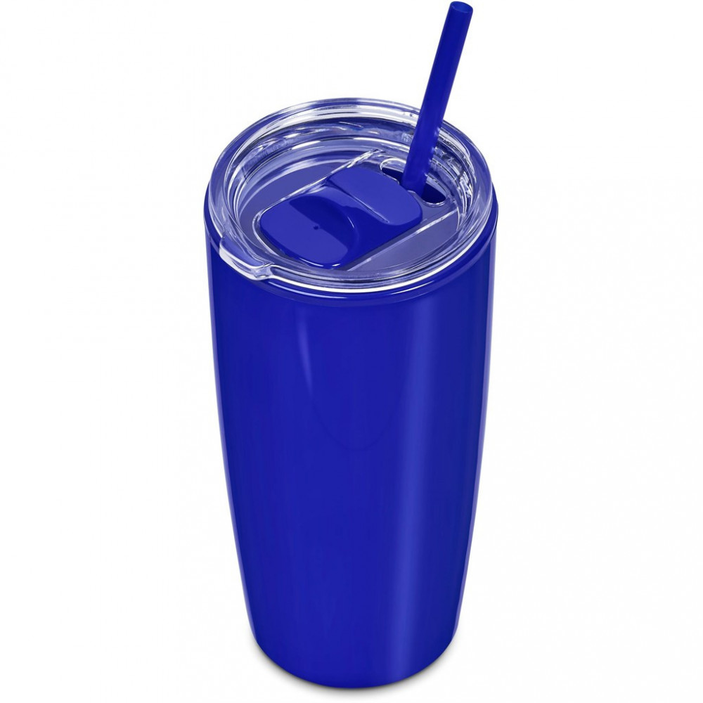 Daytona Plastic 2-in-1 Double-Wall Tumbler & Straw - 600ml