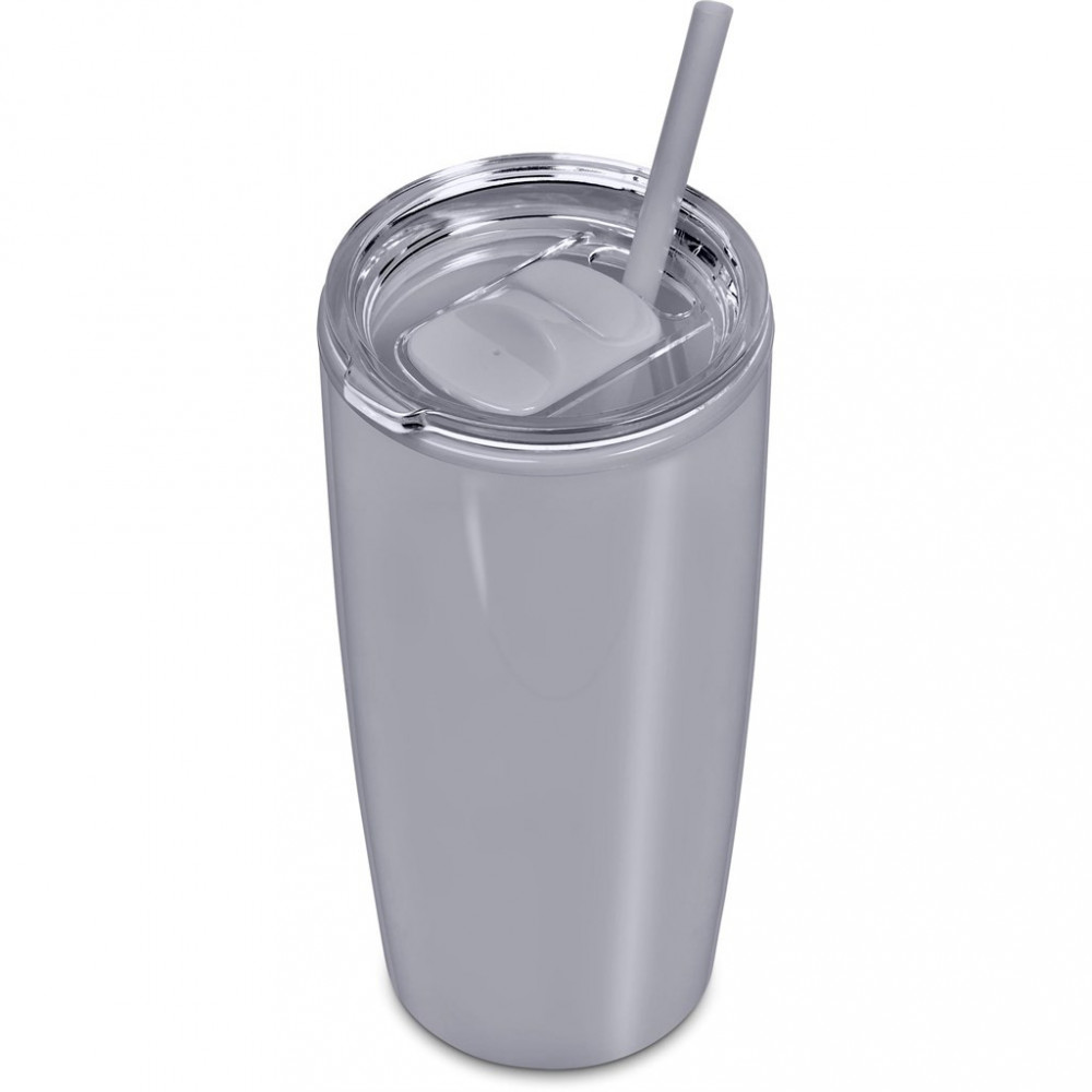 Daytona Plastic 2-in-1 Double-Wall Tumbler & Straw - 600ml