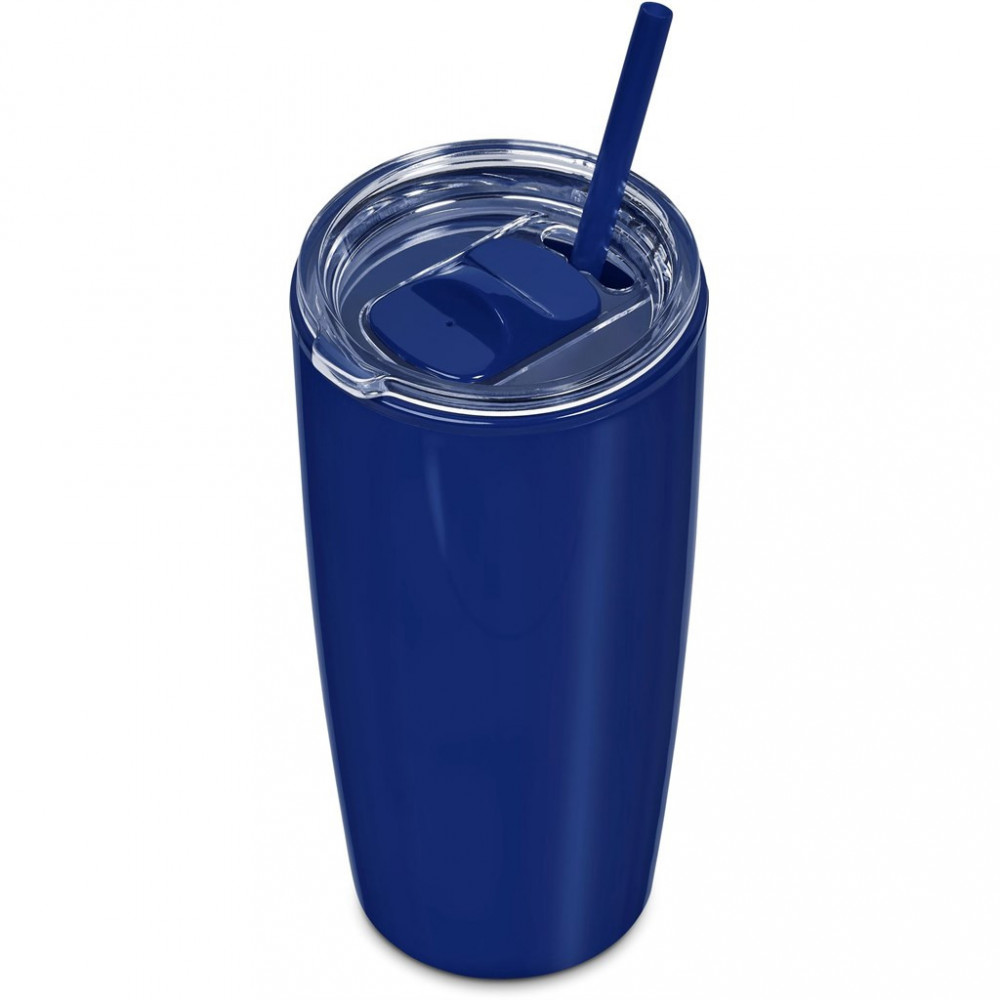 Daytona Plastic 2-in-1 Double-Wall Tumbler & Straw - 600ml