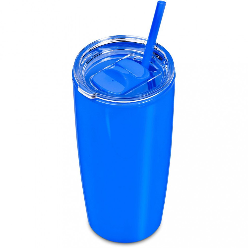 Daytona Plastic 2-in-1 Double-Wall Tumbler & Straw - 600ml