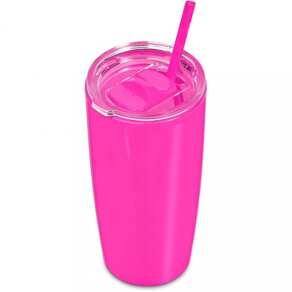 Daytona Plastic 2-in-1 Double-Wall Tumbler & Straw - 600ml